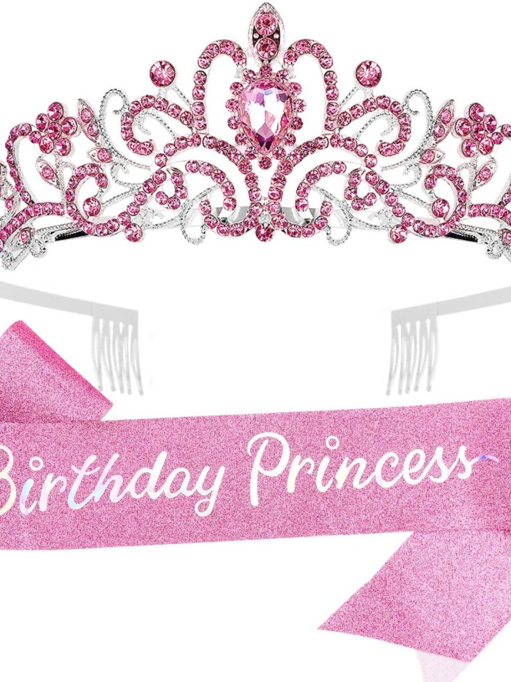 Princess Birthday Tiara - Happy Crown for Girls & Women, Decorative Accessory